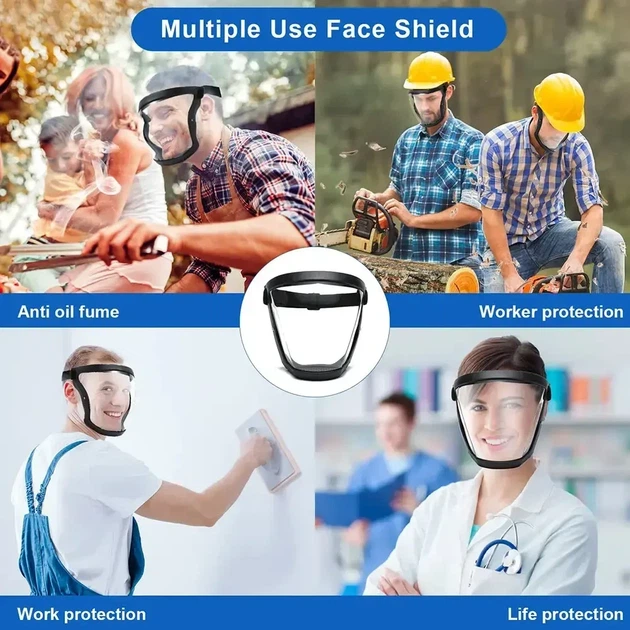 Прозора захисна маска щиток для обличчя Face Shield - Фото 5 Прозора захисна маска щиток для обличчя Face Shield - зображення 5