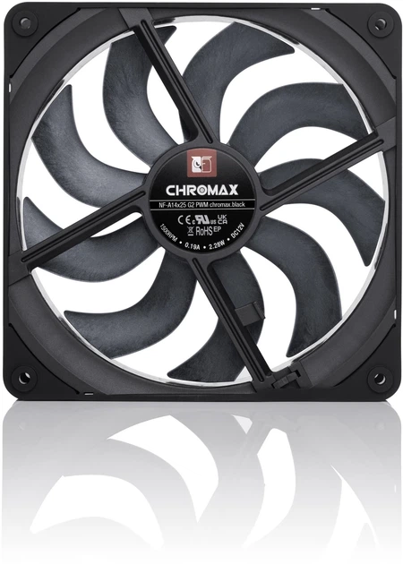 Кулер для корпуса Noctua NF-A14x25 G2 PWM CHROMAX Black - изображение 4
