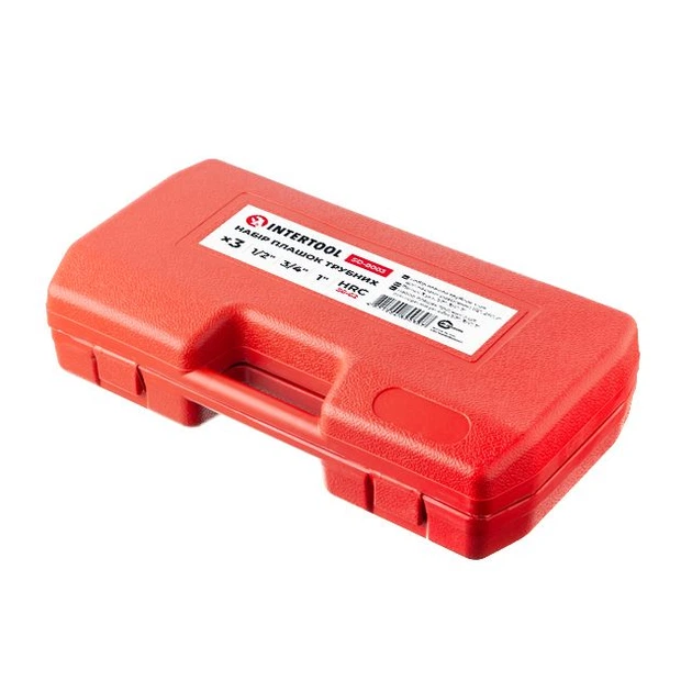 Набор плашек трубных 3 шт, для нарезки резьбы: 1/2"; 3/4"; 1" INTERTOOL SD-8003 - Фото 2 Набор плашек трубных 3 шт, для нарезки резьбы: 1/2"; 3/4"; 1" INTERTOOL SD-8003 - изображение 2
