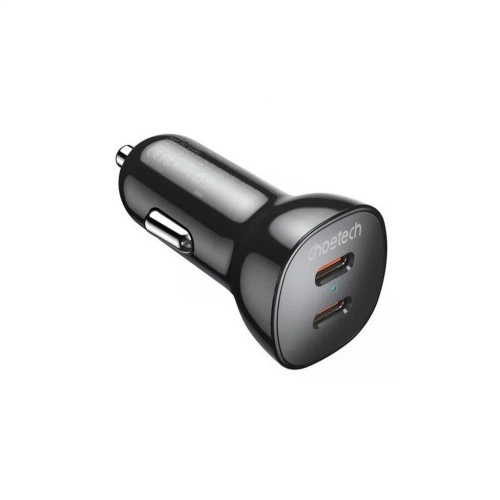 Зарядний пристрій Choetech car 2хUSB-C 40W PD black (TC0008-BK) Choetech TC0008-BK 925338 - зображення 2