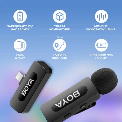 Микрофон Boya BY-V1 Lightning Black (BY-V1) Boya BY-V1 926599 - Фото 14 Микрофон Boya BY-V1 Lightning Black (BY-V1) Boya BY-V1 926599 - изображение 14