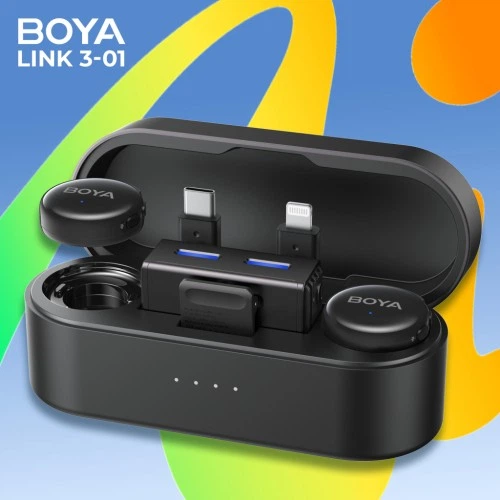 Микрофон Boya LINK 3-01 Type-C/TRS/Lightning Black (LINK 3-01) Boya LINK 3-01 926588 - Фото 6 Микрофон Boya LINK 3-01 Type-C/TRS/Lightning Black (LINK 3-01) Boya LINK 3-01 926588 - изображение 6