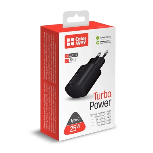 Зарядний пристрій ColorWay Power Delivery Port PPS USB Type-C (25W) black (CW-CHS033PD-BK) ColorWay CW-CHS033PD-BK 925262 - Фото 4 Зарядний пристрій ColorWay Power Delivery Port PPS USB Type-C (25W) black (CW-CHS033PD-BK) ColorWay CW-CHS033PD-BK 925262 - зображення 4