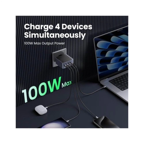 Зарядное устройство Ugreen 4xUSB 100W (3xUSB-C+USB-A) Gan Nexode Fast Charger Grey X565 (35043) UGREEN 35043 925553 - изображение 3