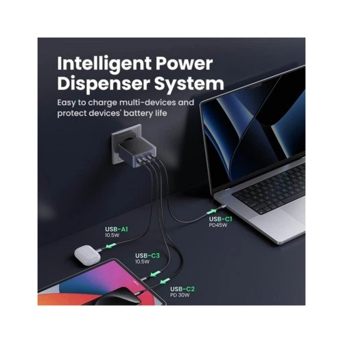 Зарядное устройство Ugreen 4xUSB 100W (3xUSB-C+USB-A) Gan Nexode Fast Charger Grey X565 (35043) UGREEN 35043 925553 - изображение 4