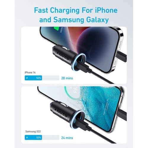 Зарядний пристрій Anker PowerDrive 323 30W PD + 22.5W USB-A Black (A2735G11) ANKER A2735G11 925420 - зображення 3