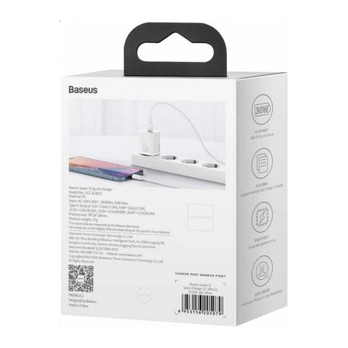 Зарядний пристрій Baseus Super Si quick charger IC 30W white (CCSUP-J02) Baseus CCSUP-J02 925652 - Фото 6 Зарядний пристрій Baseus Super Si quick charger IC 30W white (CCSUP-J02) Baseus CCSUP-J02 925652 - зображення 6