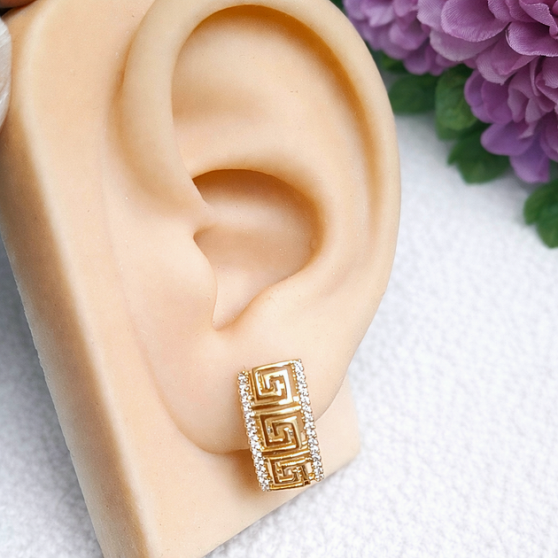 Серьги Xuping Jewelry длина 1.9см ширина 9мм медицинское золото позолота 18К с1661 - Фото 3 Серьги Xuping Jewelry длина 1.9см ширина 9мм медицинское золото позолота 18К с1661 - изображение 3
