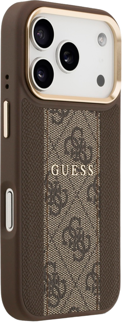 Панель Guess 4G Stripe MagSafe для Apple iPhone 17 Pro Bronze (3666339520496) - зображення 3