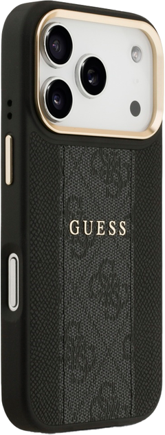 Панель Guess 4G Stripe MagSafe для Apple iPhone 17 Pro Max Black (3666339520342) - зображення 4