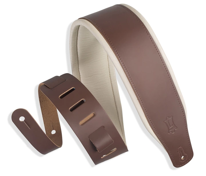 Ремень для гитары LEVY'S M26PD-BRN_CRM Amped Leather Series (Brown) - Фото 1 Ремень для гитары LEVY'S M26PD-BRN_CRM Amped Leather Series (Brown) - изображение 1
