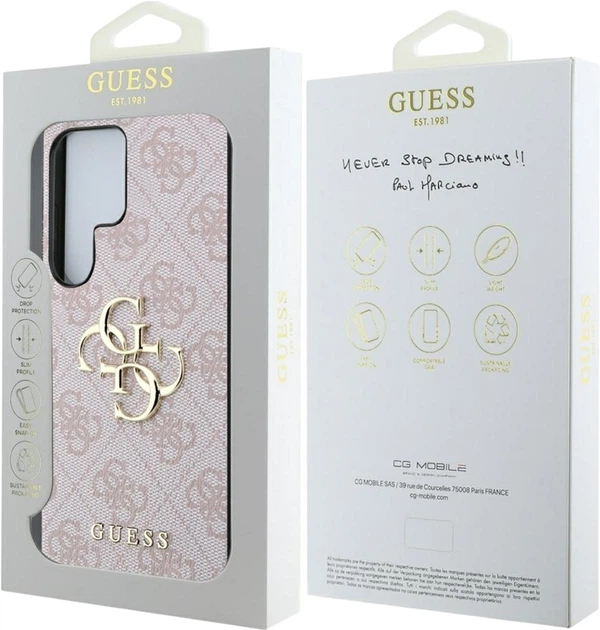 Etui Guess 4G Big Metal Logo do Samsung Galaxy S25 Ultra Pink (GUHCS25L4GMGPI) - obraz 8