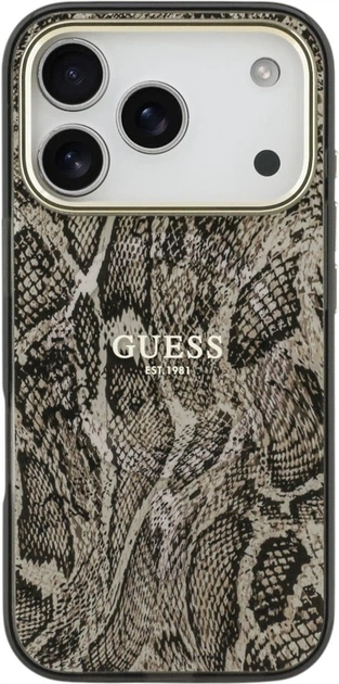 Панель Guess Python Pattern MagSafe для iPhone 17 Pro Max Brown (GUHMP17XHIMPYGW) - зображення 3