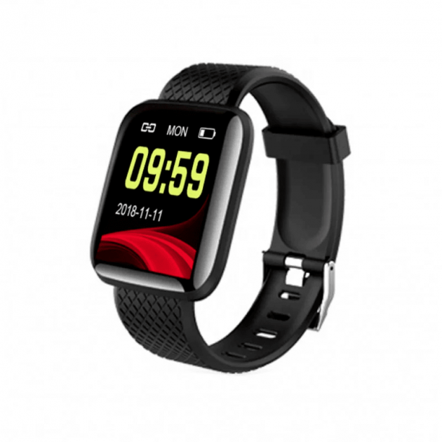 Спортивный фитнес-браслет умные часы Smart Band 116 Plus пульс давление шагомер Черный - изображение 2