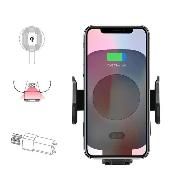 Автомобильный держатель для телефона Smart Sensor C9 с функцией беспроводной зарядки QI + ИК датчик обнаружения телефона Черный - изображение 5