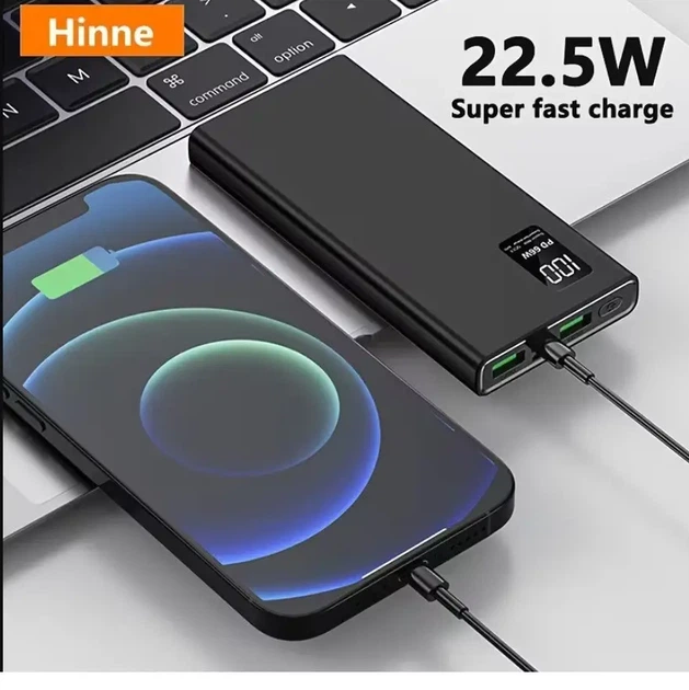Портативный Power Bank Hinne 20000mAh с ультрабыстрой зарядкой 22.5W, для iPhone, Android - Фото 2 Портативный Power Bank Hinne 20000mAh с ультрабыстрой зарядкой 22.5W, для iPhone, Android - изображение 2