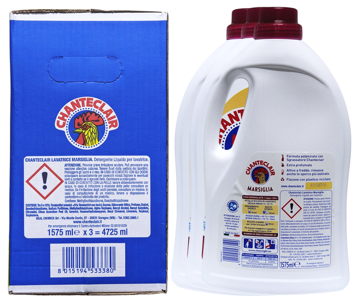 Рідкий засіб для прання універсальний CHANTECLAIR lavatr 35 mis marsiglia ml x3 tripack 105 прань 3x1575 мл. - зображення 2
