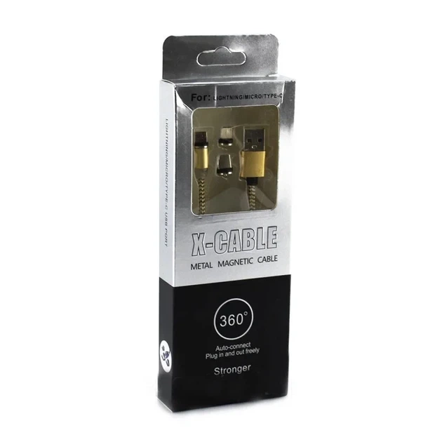 Кабель магнитный USB - Lightning + Micro USB + Type-C Magnet X-CABLE M3 (MX-00006229) - Фото 3 Кабель магнитный USB - Lightning + Micro USB + Type-C Magnet X-CABLE M3 (MX-00006229) - изображение 3