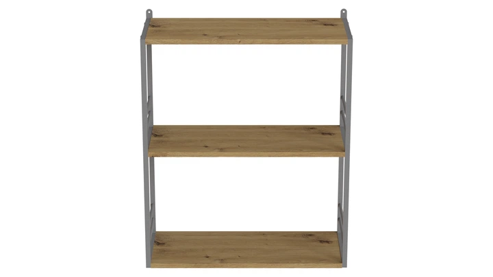 Книжная полка универсальная Ferrum-decor Стим 2 74x63x26 серый ДСП Дуб Артизан 16мм (XK00051) - изображение 3