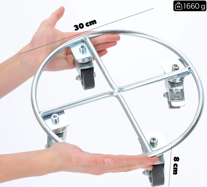 Платформа для квіткового горщика Kadax сталева на колесах 30 x 8 см K3236 (5903699422502) - зображення 4