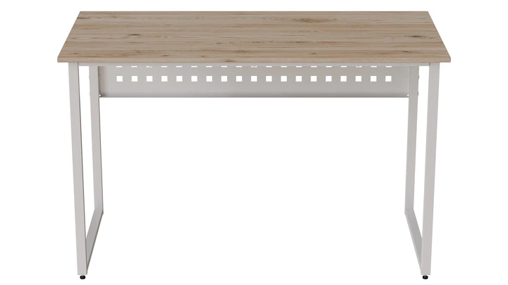 Компьютерный стол Ferrum-decor Кевин 75x140x70 белый ДСП Дуб Сан-Марино 32мм - Фото 3 Компьютерный стол Ferrum-decor Кевин 75x140x70 белый ДСП Дуб Сан-Марино 32мм - изображение 3