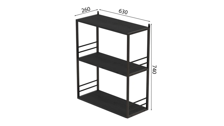 Книжная полка универсальная Ferrum-decor Стим 2 74x63x26 черный ДСП Сосна Кембра 16мм (XK00042) - изображение 2