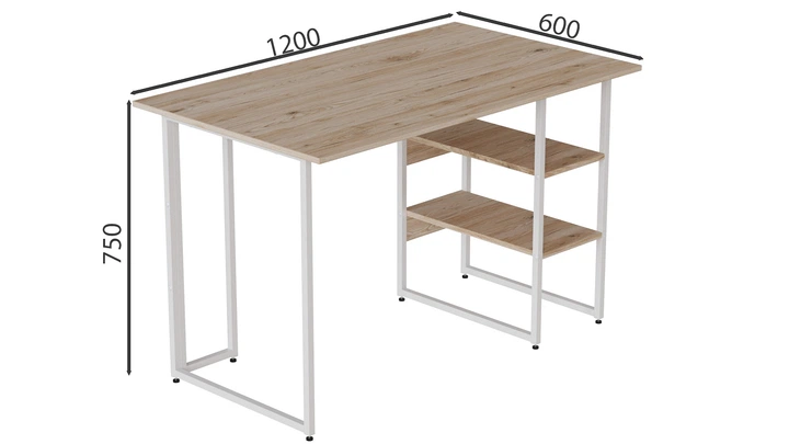 Компьютерный стол Ferrum-decor Кевин 75x120x60 белый ДСП Дуб Сан-Марино 16мм - Фото 2 Компьютерный стол Ferrum-decor Кевин 75x120x60 белый ДСП Дуб Сан-Марино 16мм - изображение 2