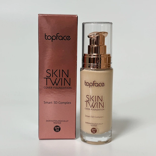 Тональная основа TopFace Skin Twin Cover PT464 №002 Light Rose Beige 32 мл. Тональный крем с SPF20 увлажняющий - изображение 6