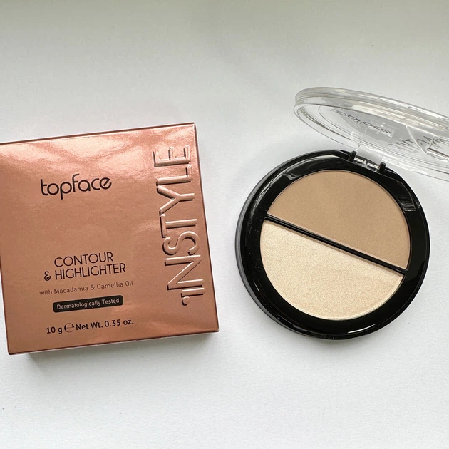 Контур - хайлайтер для лица компактный TopFace Instyle PT262 №003 набор с бронзером для контуринга - изображение 6