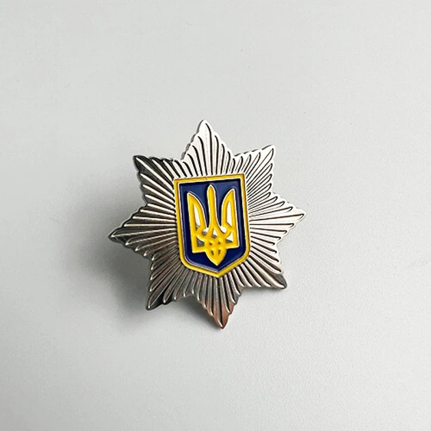 Значок Dobroznak эмблема национальной полиции 30х30 мм (6191) - изображение 3