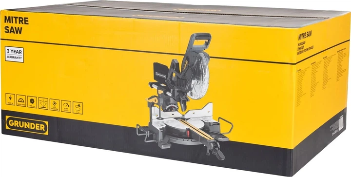 Пила торцювальна Grunder 1800 Вт 255 мм (J1G-ZP39-255-3) - зображення 2