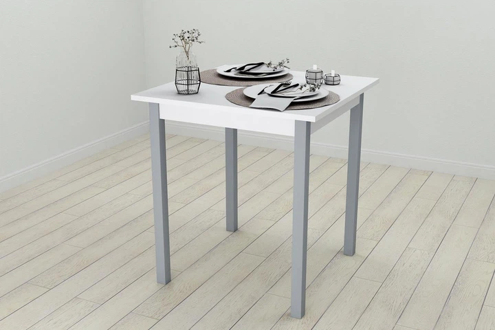 Стол кухонный Ferrum-decor Диего 75x70x70 Серый ДСП Белое 16мм (DIE0050) - Фото 2 Стол кухонный Ferrum-decor Диего 75x70x70 Серый ДСП Белое 16мм (DIE0050) - изображение 2