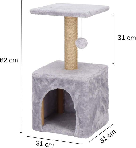 Кігтеточка для кота Springos із лежанкою та іграшкою PA1032 (5907719457543) - зображення 5
