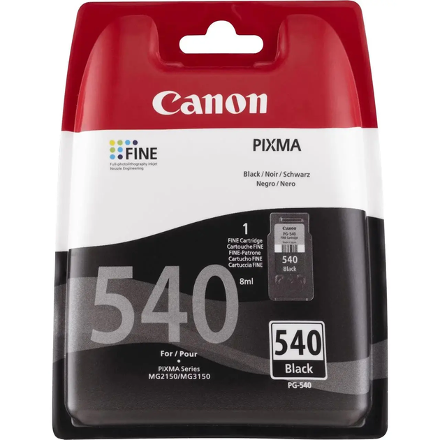 Струменевий картридж Canon PG-540 Black (5225B005) - Фото 2 Струменевий картридж Canon PG-540 Black (5225B005) - зображення 2