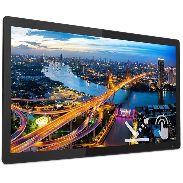 TFT 21.5' Philips 222B1TFL, IPS, 75Гц, сенсорний, VGA, HDMI, DP, USB-hub, HAS, чорний - зображення 2