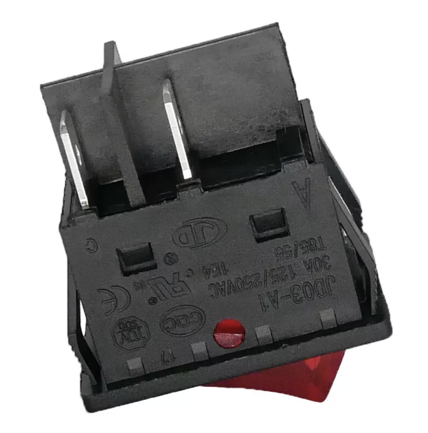 Сетевой выключатель JD03-A1 30A 250V 4pin T85/55 1E4 32х25 Красный со светодиод - Фото 2 Сетевой выключатель JD03-A1 30A 250V 4pin T85/55 1E4 32х25 Красный со светодиод - изображение 2
