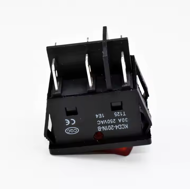 Сетевой выключатель KCD4-201N-B 30A 250VAC 6pin 32х25 Красный со светодиодом - изображение 3