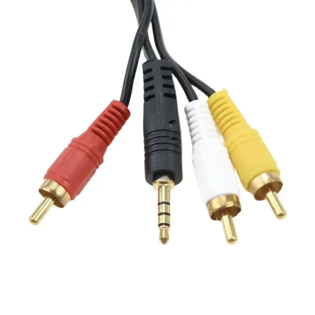 Кабель Jack 3.5 мм до 3xRCA 3 м позолочений для мультимедіа - зображення 3