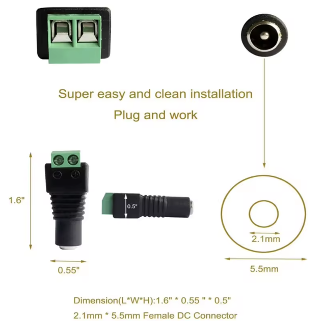 Разъем питания Male 5.5х2.1 12v 24v DC-Screw штекер с клеммной колодкой под винт - изображение 2
