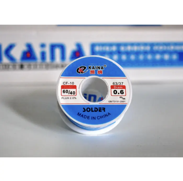 Припій з флюсом Kaina 0.6мм SOLDER CF-10 50г паяльна проволка Sn60Pb40 - Фото 2 Припій з флюсом Kaina 0.6мм SOLDER CF-10 50г паяльна проволка Sn60Pb40 - зображення 2