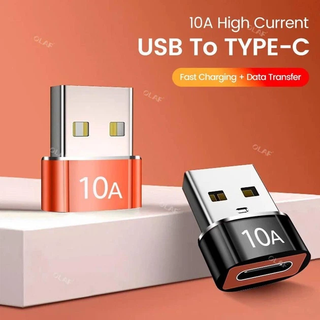 Перехідник 10А USB-C Female на USB-A Male для смартфона - Фото 2 Перехідник 10А USB-C Female на USB-A Male для смартфона - зображення 2