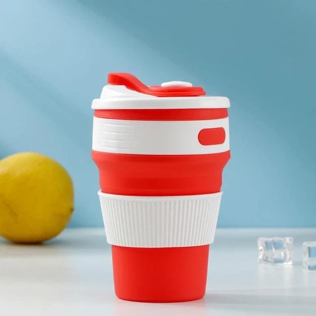 Чашка силиконовая SILICON MAGIC CUP с герметичной крышкой и поилкой Красная 7194 - изображение 2