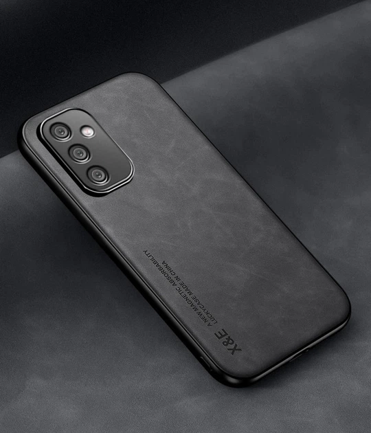 Кожаный чехол XnE Samsung Galaxy A25 A256 с металлической вставкой Black (36159-2B) - Фото 1 Кожаный чехол XnE Samsung Galaxy A25 A256 с металлической вставкой Black (36159-2B) - изображение 1