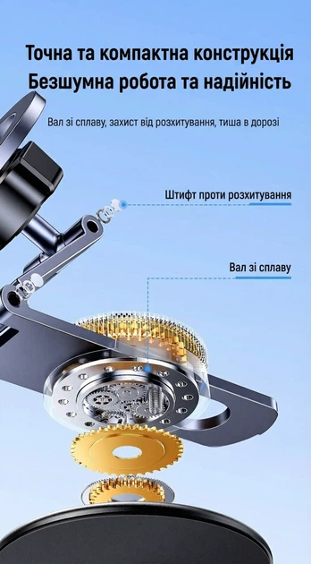 Автотримач Ugreen LP865 MagSafe магнітний на панель складаний 360° Сірий (45577) - зображення 15