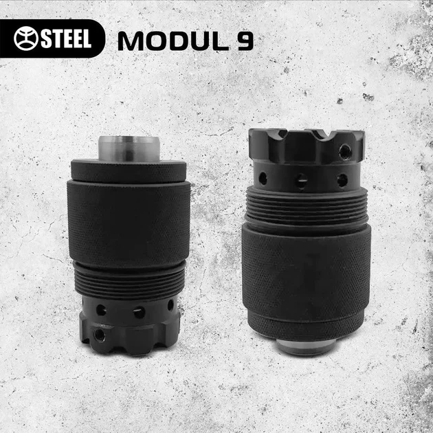 Глушник STEEL MODUL 9 саундмодератор для пістолетів з бустером 9х19 мм з системою Браунінга - зображення 4