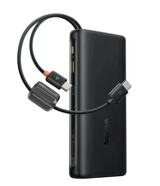 Портативна батарея Powerbank Baseus EnerFill FC41 Digital Display With Dual Built in USB-C Cables 25000mAh 145W E0028H03 Black - зображення 4