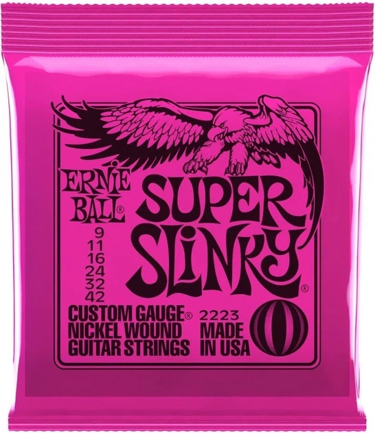 Струни для електрогітари Ernie Ball 2223 Super Slinky Nickel Wound 9/42 - Фото 1 Струни для електрогітари Ernie Ball 2223 Super Slinky Nickel Wound 9/42 - зображення 1