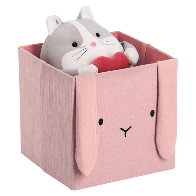 Pojemnik na zabawki Zeller Cozy Kids z uszkami muślinowy różowy 28 x 28 x 28 cm 97417 (4003368144931) - obraz 2