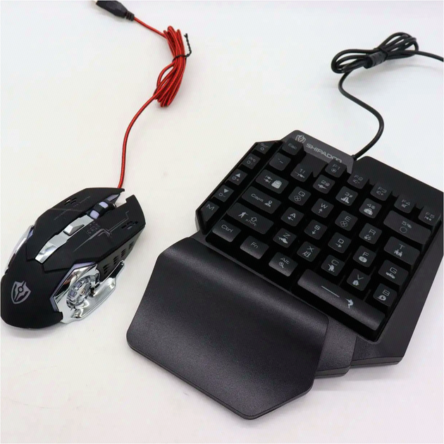Ігровий комплект клавіатура та мишка з підсвічуванням USB чорний для PS3 PS4 PS5 Nintendo Switch Xbox - зображення 4