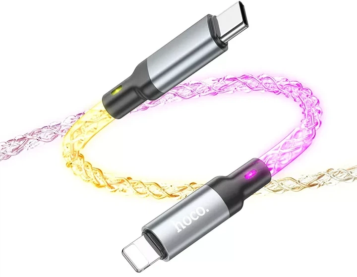 Кабель USB C to Lightning 20W для iPhone быстрая зарядка и передача данных 1м Hoco U112 - изображение 5